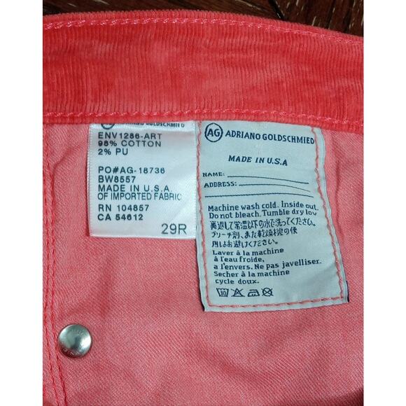 Adriano Goldschmied Women’s Jeans Stevie Ankle Slim Straight Burnt Orange Sz 29 - Picture 14 of 16